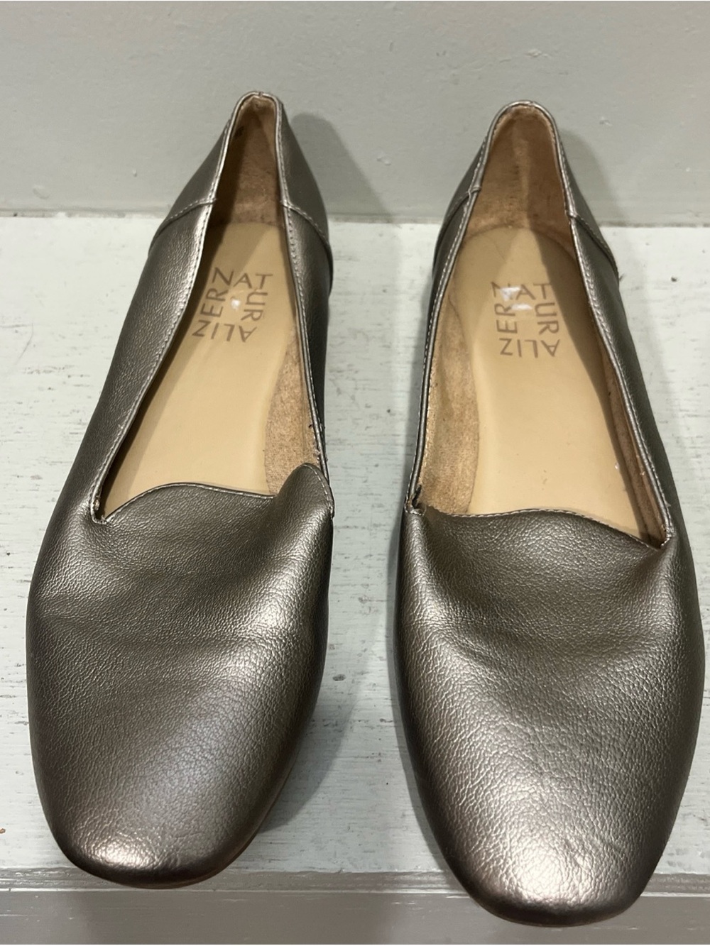 Naturalizer Metallic Gold  Leather Ballet Flats